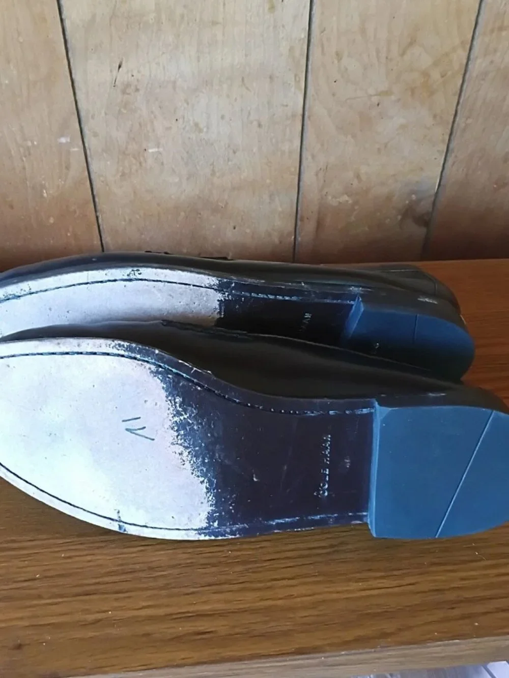 Cole Haan Men's Black Leather Penny Loafers Size 14 D Dress Slip-On Shoes